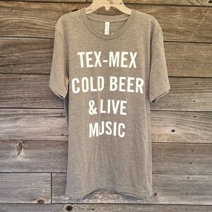 Bella Canvas grey t-shirt with Tex Mex slogan size medium